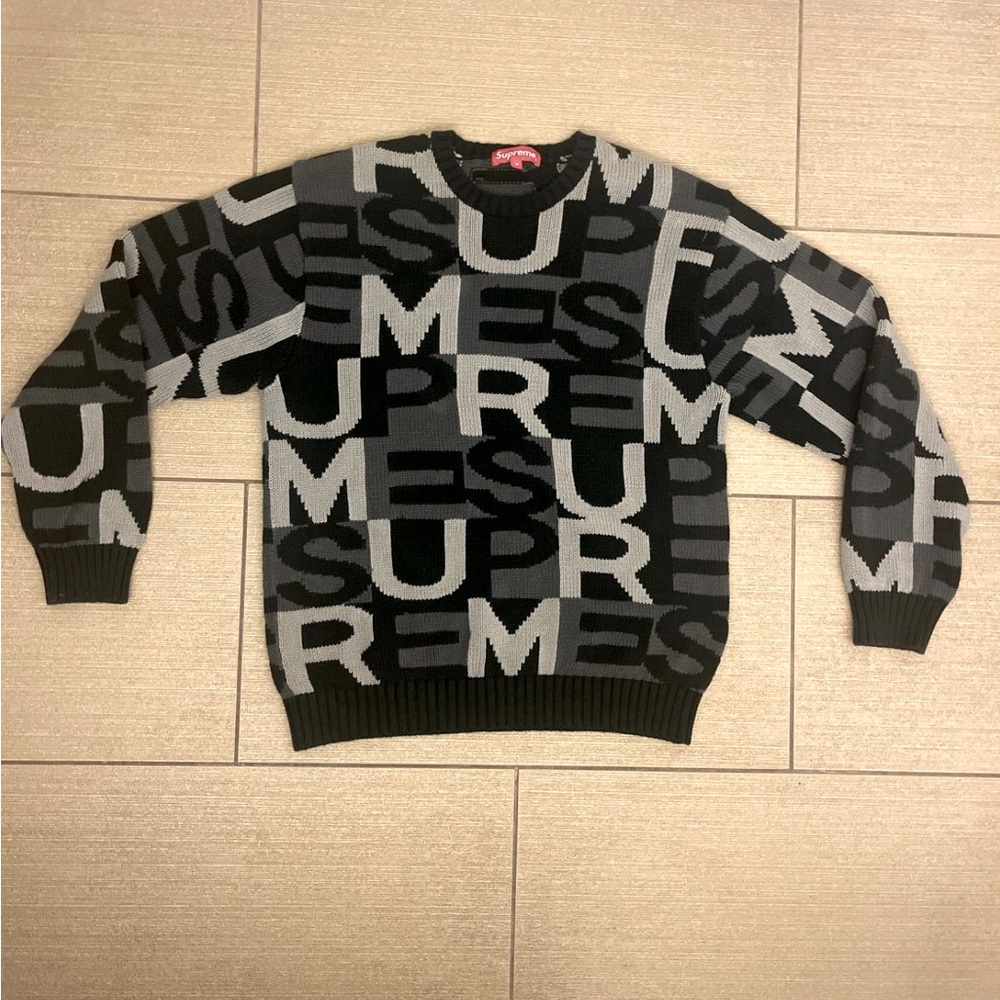 Supreme Big Letter Sweater Black